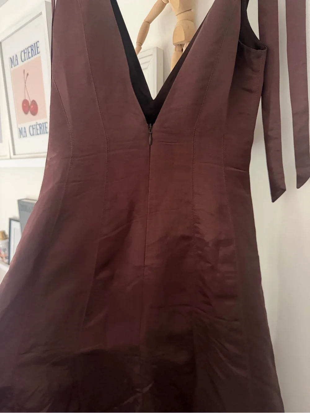 Camila Coelho Anahi Maxi Dress in Chocolate with Ivory Lace